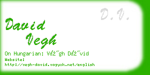 david vegh business card